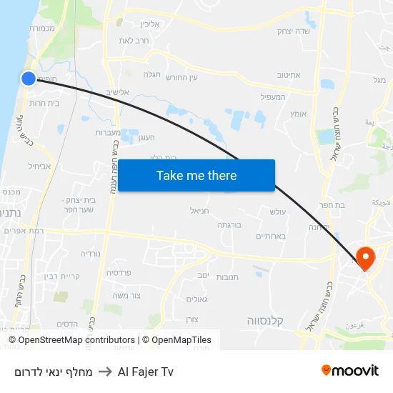 Yanai Interchange South to Al Fajer TV map