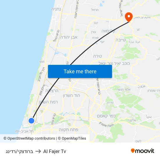 Brodetzky/Reading to Al Fajer TV map