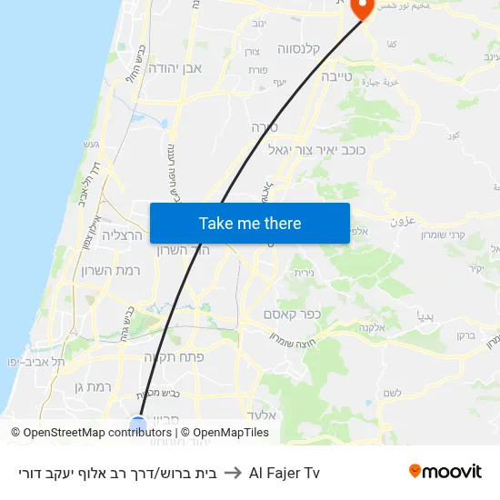 Beit Brosh/Rav Aluf Yaakov Dori Road to Al Fajer TV map