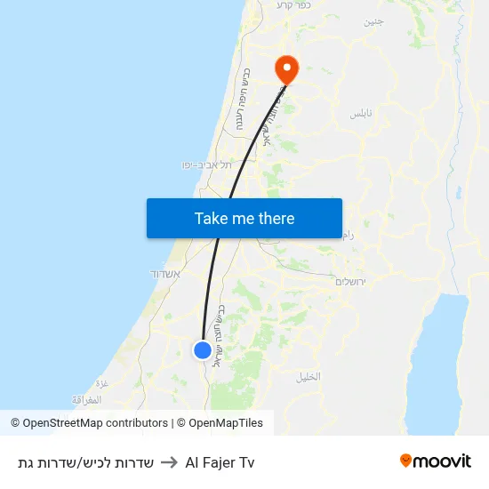 Lachish Blvd/Gat Blvd to Al Fajer TV map