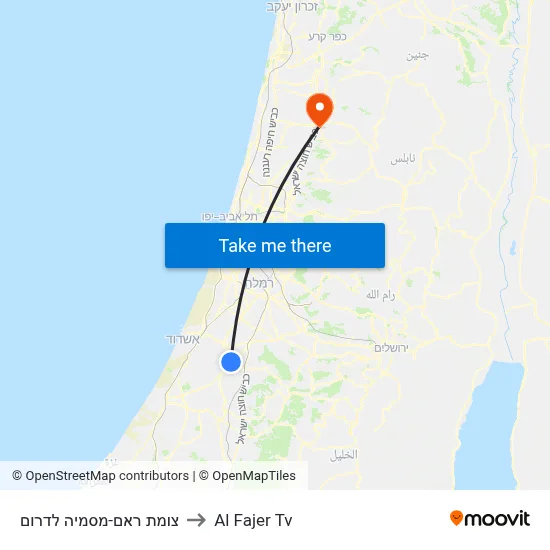 צומת ראם-מסמיה לדרום to Al Fajer TV map