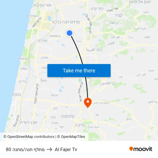 Hanna Interchange/Camp 80 to Al Fajer TV map