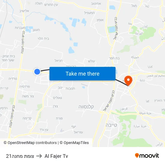 Camp 21 Junction to Al Fajer TV map