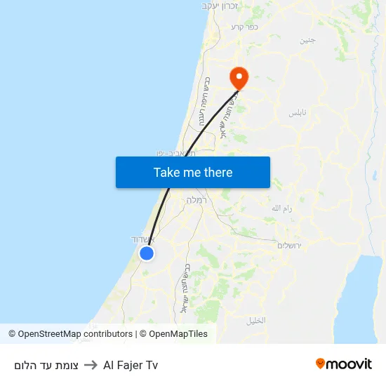 Ad Halom Junction to Al Fajer TV map