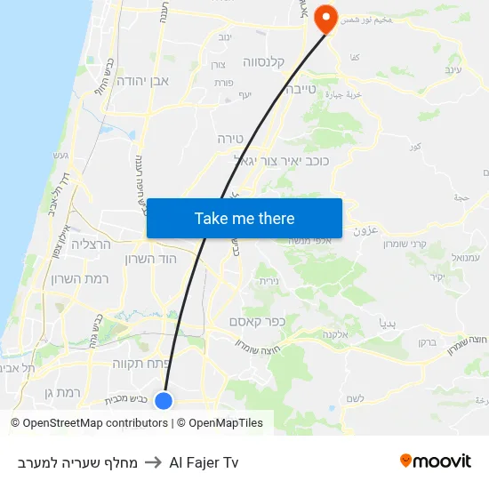 Sha'aria Interchange West to Al Fajer TV map