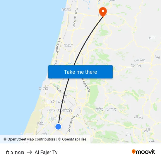 Bilu Junction to Al Fajer TV map