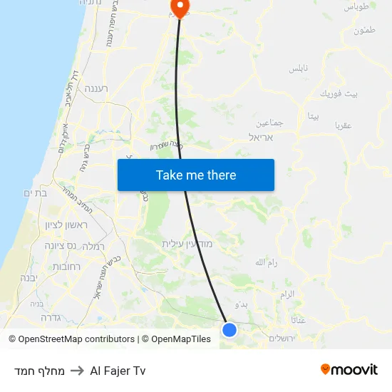 Hamad Interchange to Al Fajer TV map