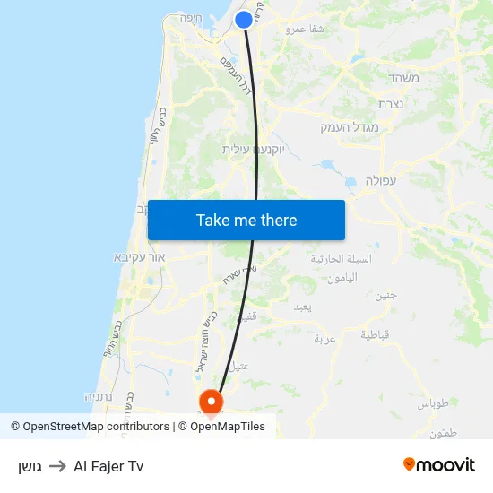 Goshen to Al Fajer TV map
