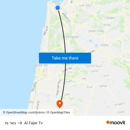 Paz Bridge to Al Fajer TV map
