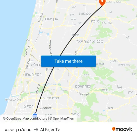 Mendes/Sheba Road to Al Fajer TV map