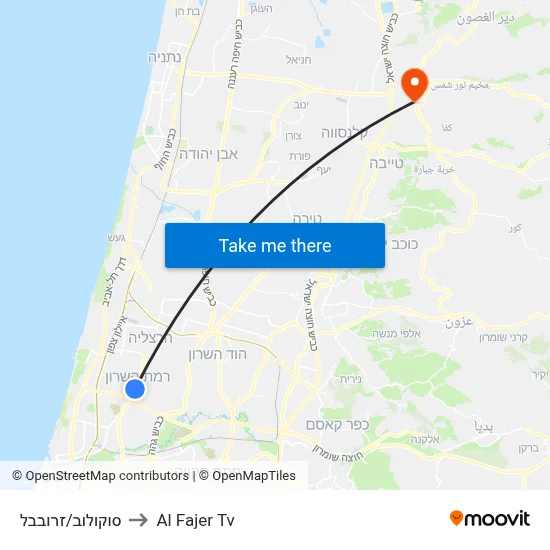 Sokolov/Zerubavel to Al Fajer TV map