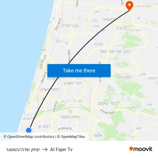 Yitzhak Sadeh/HaMasger to Al Fajer TV map