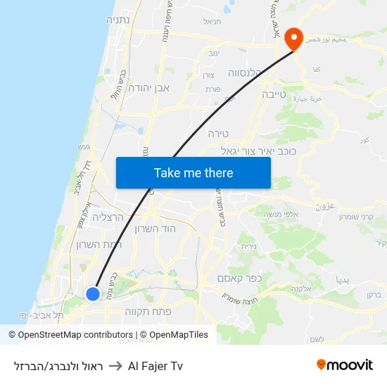 Raoul Wallenberg/HaBarzel to Al Fajer TV map