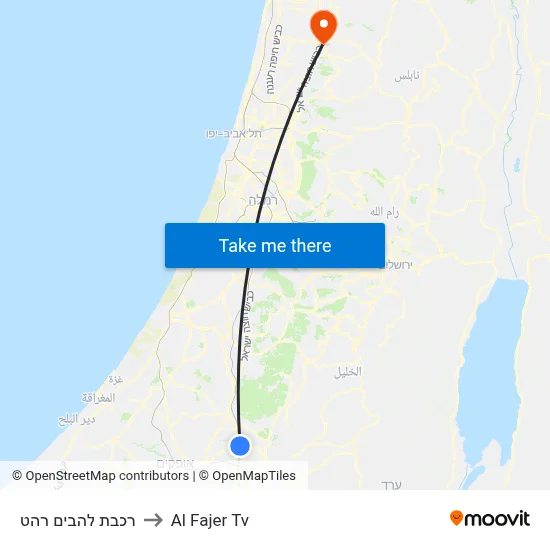 Lehavim Rahat Station to Al Fajer TV map