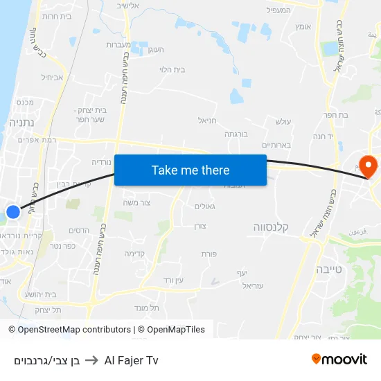 Ben Zvi/Gruenbaum to Al Fajer TV map