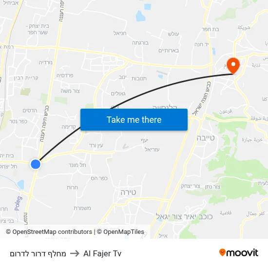 Dror Interchange South to Al Fajer TV map