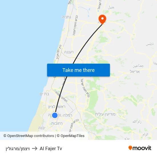 Weizmann/Margolin to Al Fajer TV map