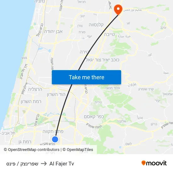 Sprinzak/Pines to Al Fajer TV map