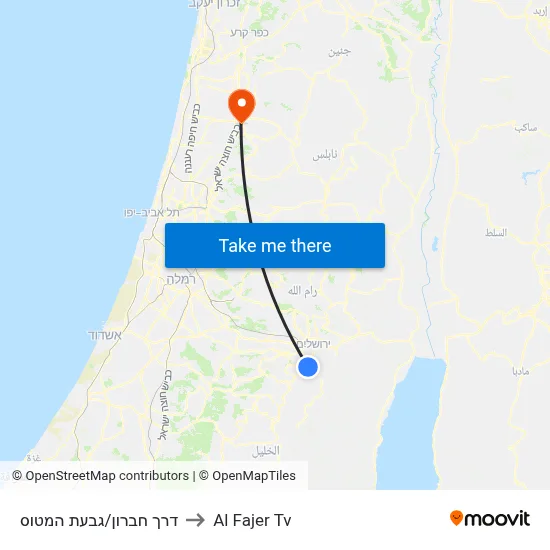 Hebron Road/Givat HaMatos to Al Fajer TV map