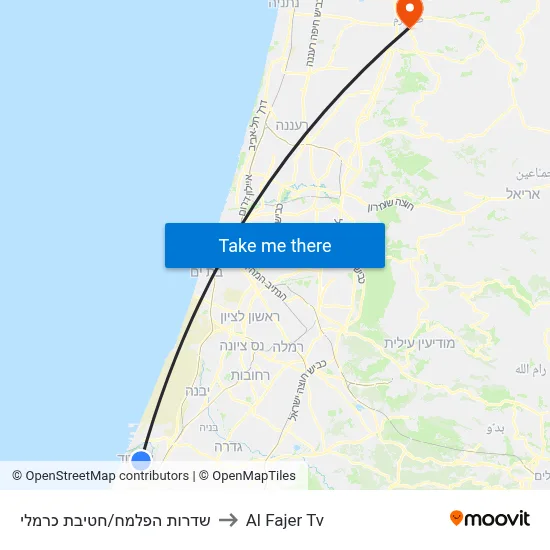 Palmach Boulevard/Carmeli Brigade to Al Fajer TV map