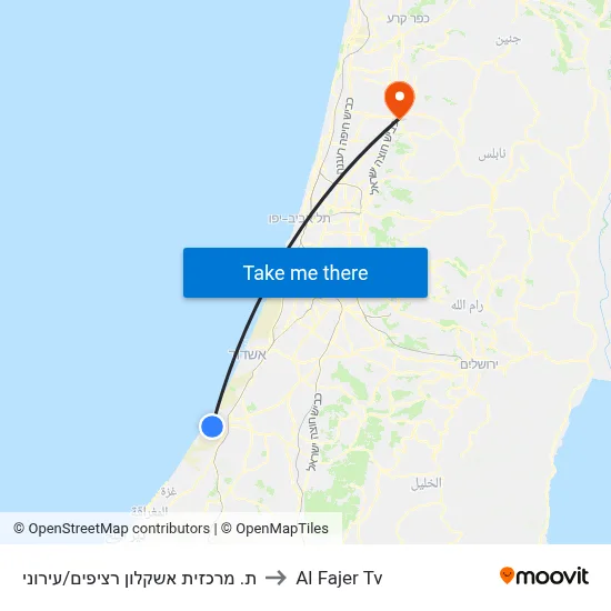Ashkelon Central Station Platforms/Urban to Al Fajer TV map