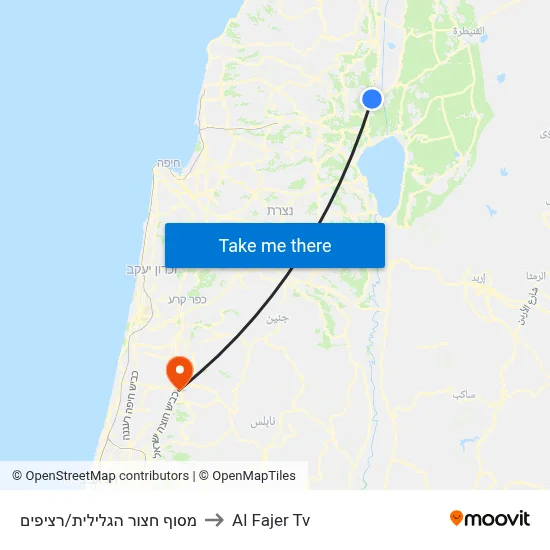 Hatzor HaGlilit Terminal/Platforms to Al Fajer TV map