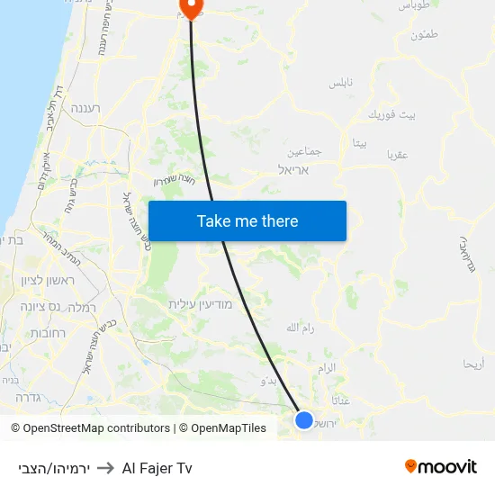 Yirmiyahu/HaTzvi to Al Fajer TV map