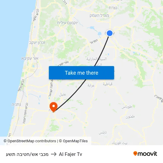 Fire Station/9th Brigade to Al Fajer TV map
