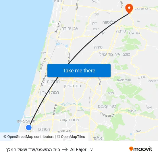 Court House/King Saul Blvd to Al Fajer TV map