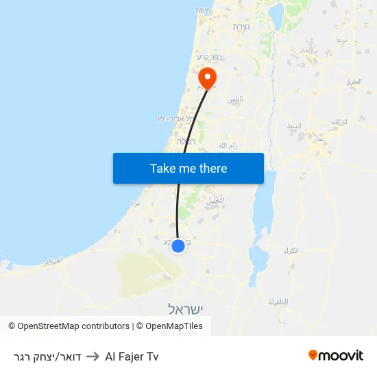 Post Office/Yitzhak Rager to Al Fajer TV map