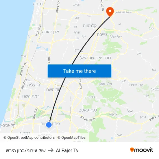 City Market/Baron Hirsch to Al Fajer TV map