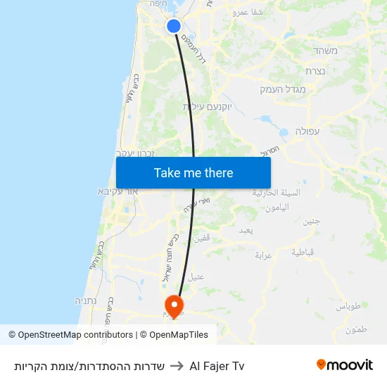 HaHistadrut Boulevard/Krayot Junction to Al Fajer TV map