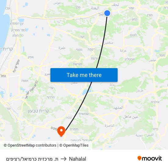 ת. מרכזית כרמיאל/רציפים to Nahalal map