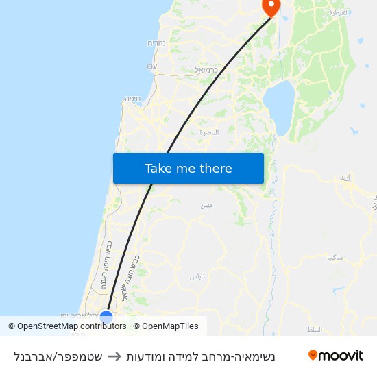 שטמפפר/אברבנל to נשימאיה-מרחב למידה ומודעות map