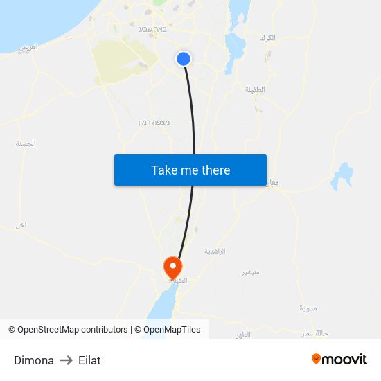 Dimona to Eilat map
