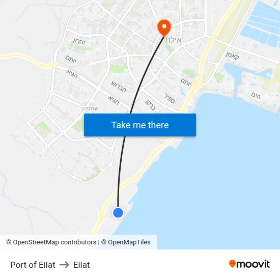 Port of Eilat to Eilat map