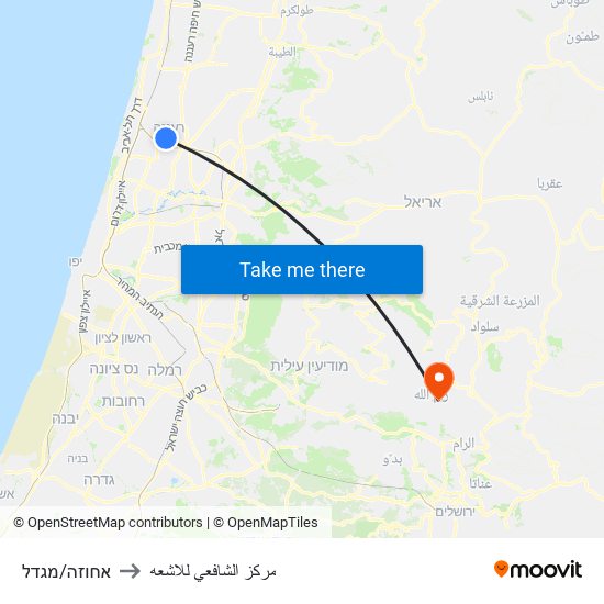 אחוזה/מגדל to مركز الشافعي للاشعه map