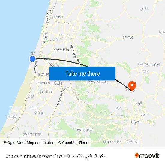 שד' ירושלים/שמחה הולצברג to مركز الشافعي للاشعه map