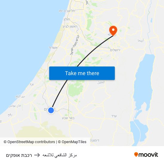 רכבת אופקים to مركز الشافعي للاشعه map