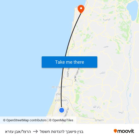 הרצל/אבן עזרא to בנין פישבך להנדסת חשמל map