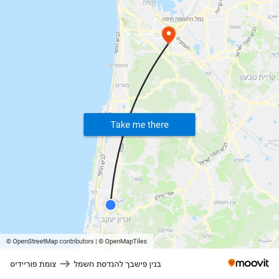 צומת פוריידיס to בנין פישבך להנדסת חשמל map