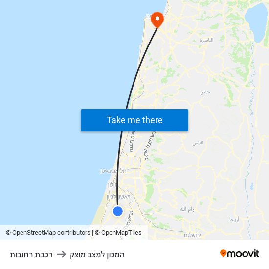 רכבת רחובות to המכון למצב מוצק map