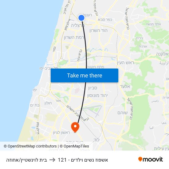 בית לוינשטיין/אחוזה to 121 - אשפוז נשים וילדים map