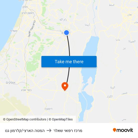 המטה הארצי/קלרמון גנו to מרכז רפואי שאלר map