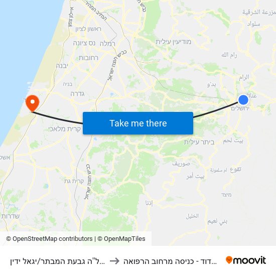 תחנת רקל''ה גבעת המבתר/יגאל ידין to אסותא אשדוד - כניסה מרחוב הרפואה map