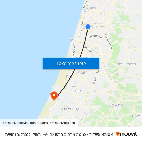 ראול ולנברג/הנחושת to אסותא אשדוד - כניסה מרחוב הרפואה map