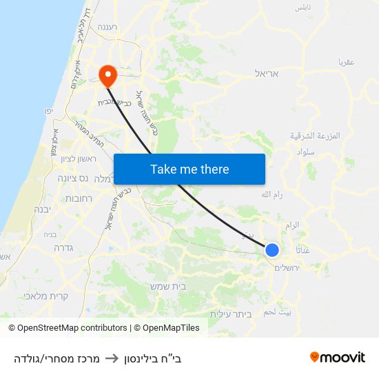 מרכז מסחרי/גולדה to בי’’ח בילינסון map