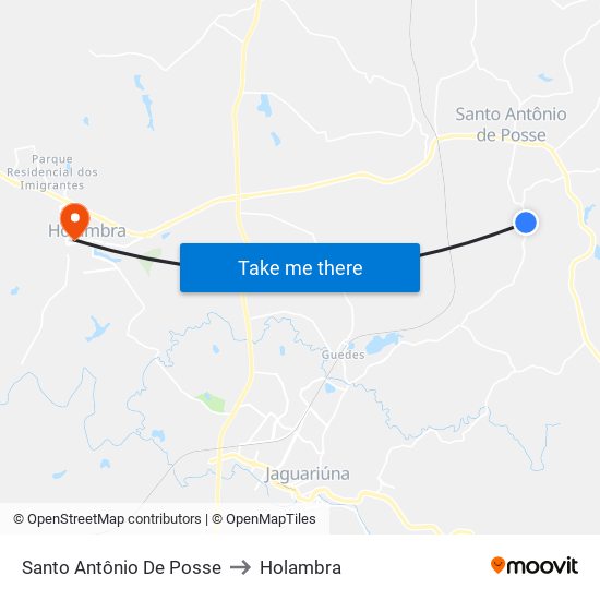 Santo Antônio De Posse to Holambra map