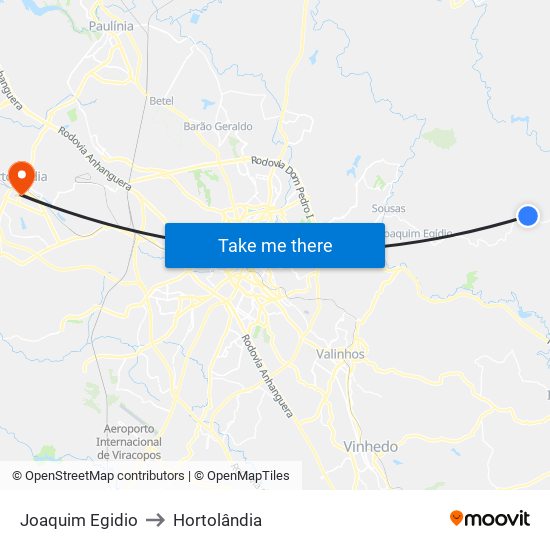 Joaquim Egidio to Hortolândia map