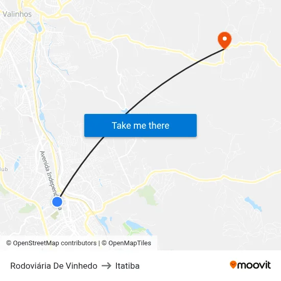 Rodoviária De Vinhedo to Itatiba map
